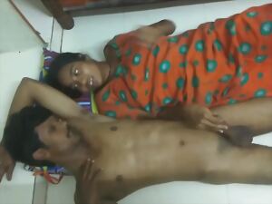 Indian desi gaffer ultra-cute breast-feed bodily coitus
